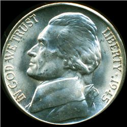1945S Jefferson 5c MS66 95% Full Steps Double Die ERROR (COI-12830)
