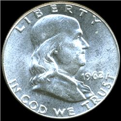 1962 Franklin Silver Half MS65 Double Die ERROR (COI-10573)