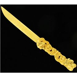 Carved Two Cats Bone Dagger (CLB-1119)