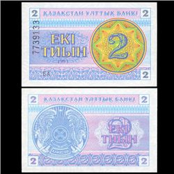 1993 Kazakhstan 2 Tyin Note Crisp Unc (CUR-06489)