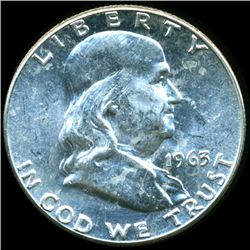 1963 Franklin Silver Half MS64 FBL Underweight ERROR (COI-10548)
