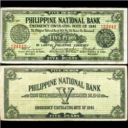 1941 WW2 Guerrilla Rebel Philippines 5P Note Cebu (CUR-07259)