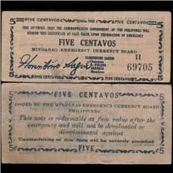 1943 WW2 Guerrilla Rebel Philippines 5c Note Mindanao (CUR-07158)