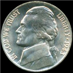 1943P/P Jefferson 5c MS65/66 Double Die Error (COI-12687)