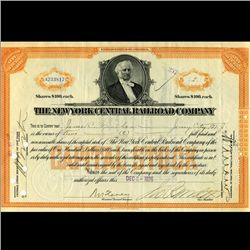 1926 NY Central Railroad Stock Certificate pre-Depression (CUR-06631)