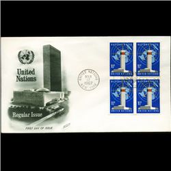 1967 UN First Day 4 Block Postal Cover (STM-2673)