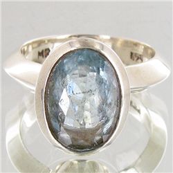 47.55twc Natural Aquamarine Sterling Ring (JEW-4123A)