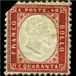 1862 Scarce Italy 40c Stamp MINT Hinged (STM-1180)