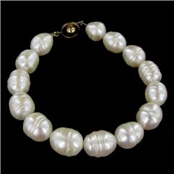 Saltwater Baroque White Pearl Bracelet (JEW-250A)