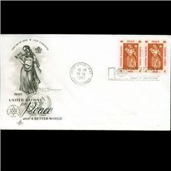 1967 UN First Day Pair Postal Cover (STM-2610)