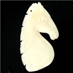 Carved Ox Bone Horse Pendant (JEW-3837A)