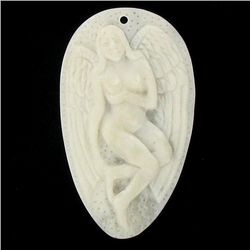 Carved Ox Bone Angel Pendant (JEW-3838)