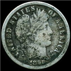 1898O Barber 10c Better Circulated (COI-12472)
