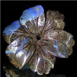 71.60ct Australian Boulder Opal Handcarved Plumeria (GEM-31841)