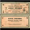 Image 1 : 1941 WW2 Guerrilla Rebel Philippines 5P Note Negros (CUR-07264)