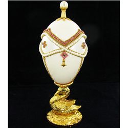 Fabrege Style Decorative Egg Ring Box (DEC-615)