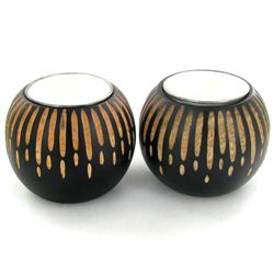 Mango Wood Candle Holder Pair (DEC-780)