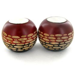 Mango Wood Candle Holder Pair (DEC-796)