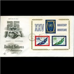 1970 UN First Day Souvenier Sheet Postal Cover (STM-2841)