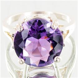 23.45twc Natural Amethyst Sterling Ring (JEW-4013)