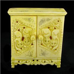 Chinese Handcarved Bone Double Gem Box (CLB-847)