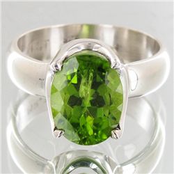 35twc Natural Peridot Sterling Ring (JEW-4155)