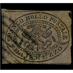 1852 Papal States 1/2b Stamp (STM-1055)