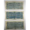 Image 2 : 3  1864  $100 Confederate notes CONSECUTIVE #'S 20773-74-75
