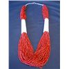 Image 1 : Red Bead and Bone Necklace