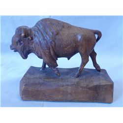 Frank Potocnik Carved Wood Buffalo