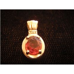 14K and Pink Tourmaline Pendant