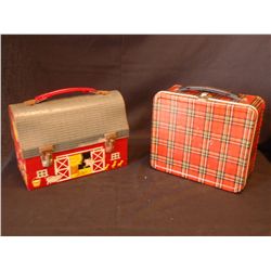 Two Vintage Metal Lunch Pails