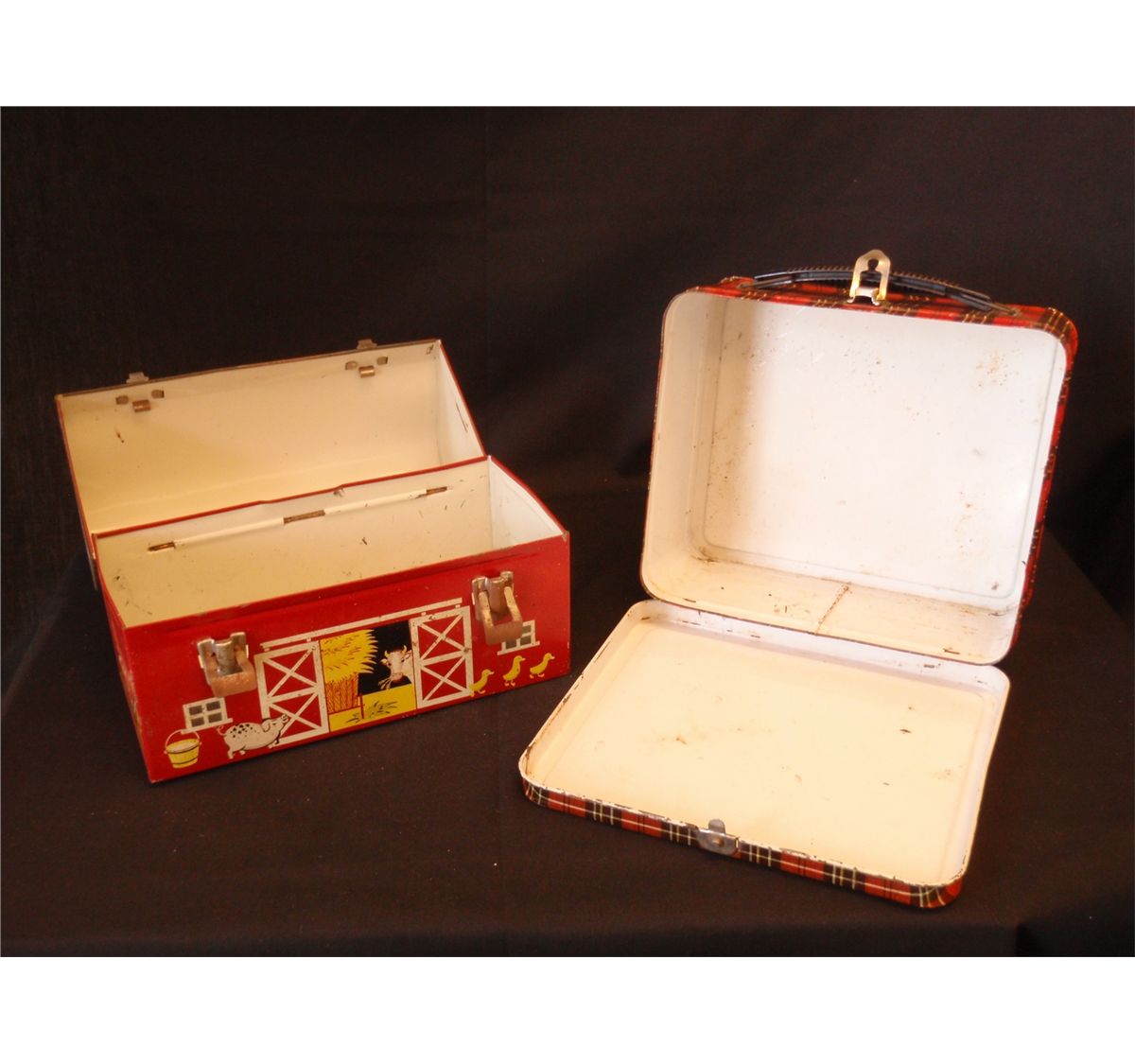 Two Vintage Metal Lunch Pails