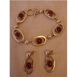 Link Bracelet and Earrings