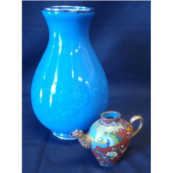 Chinese Vase and Chinese Cloisonne Vessel