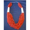 Image 1 : Red Bead and Bone Necklace