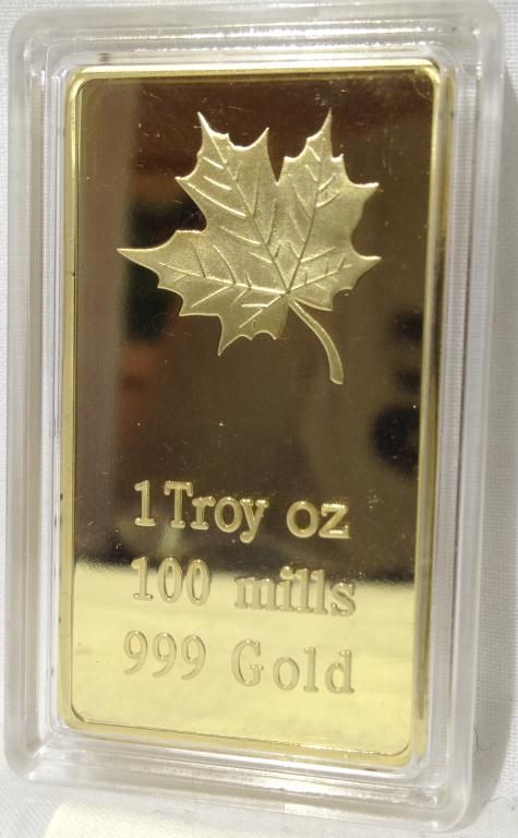 Troy Ounce 100 Mills Gold Bar