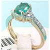 Image 1 : 14K GOLD DIAMOND AND EMERALD RING