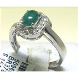 14K GOLD DIAMOND AND EMERALD RING