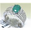Image 1 : 14K GOLD DIAMOND AND EMERALD RING