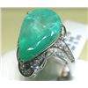 Image 1 : 18K GOLD DIAMOND AND EMERALD RING