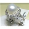 Image 1 : 18K GOLD PEARL AND DIAMOND RING