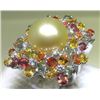 Image 1 : 18K GOLD PEARL AND DIAMOND RING