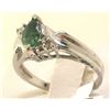 Image 1 : 14K GOLD DIAMOND AND EMERALD RING