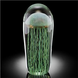 Art Glass Blue Jellyfish Glow In The Dark