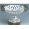 Image 1 : PORCELAIN FRUIT BOWL W/ BRASS ACCENTS
