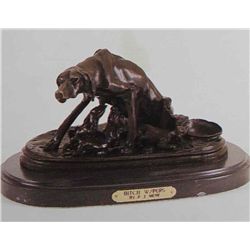 "Bitch With Pups" Bronze Sculpture - Mene