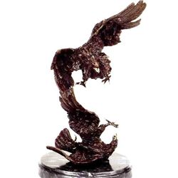 "Eagle On Tree" Bronze Sculpture - Moigniez