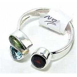 Silver and Mixed Stones Ring