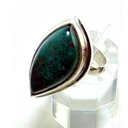 Silver and Malachite Ring